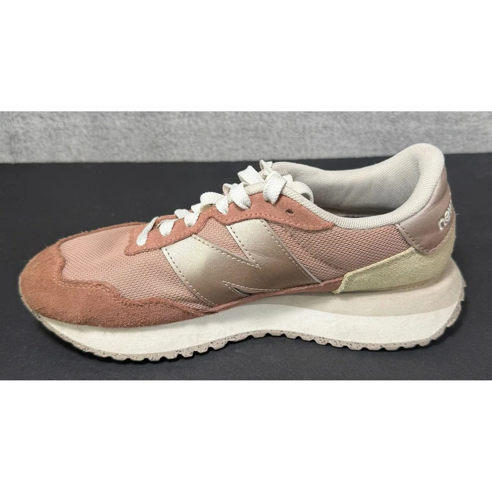 New Balance 237 Sneakers Womens 7.5 Rose Pink WS237MSC Suede Mesh Low Top